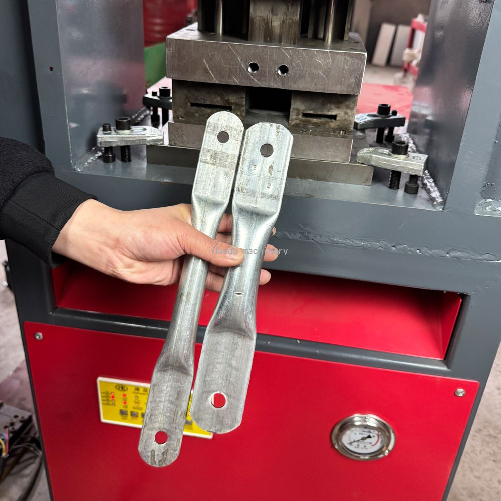 Hydraulic Punching Machine for Flattening & Arc Cutting Metal Tubes | Custom Solutions 