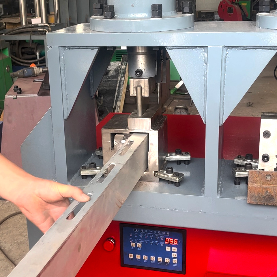 Channel steel shearing and punching machine